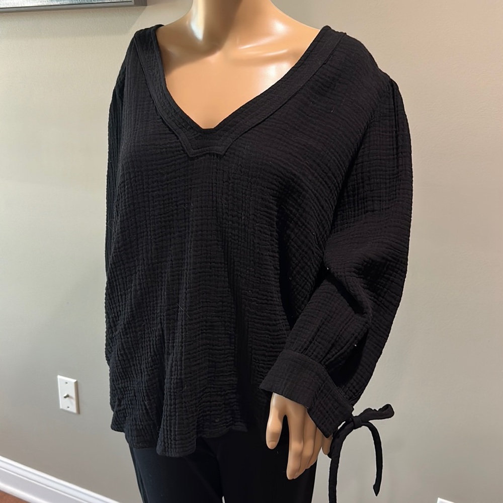 Anthropologie black blouse XL new with tags RD&OE
